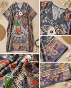 Peacock Kaftan - Grey
