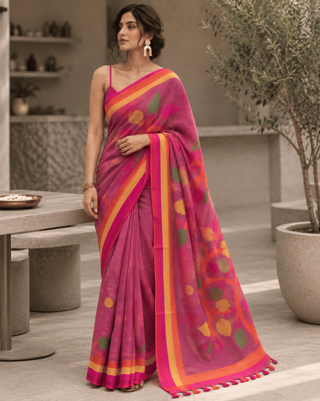 Rasbhari Saree - Pink