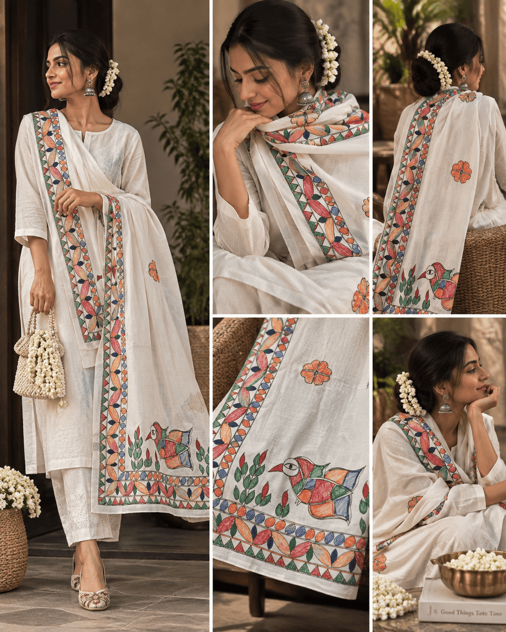 Chidiya Folk-Art dupatta