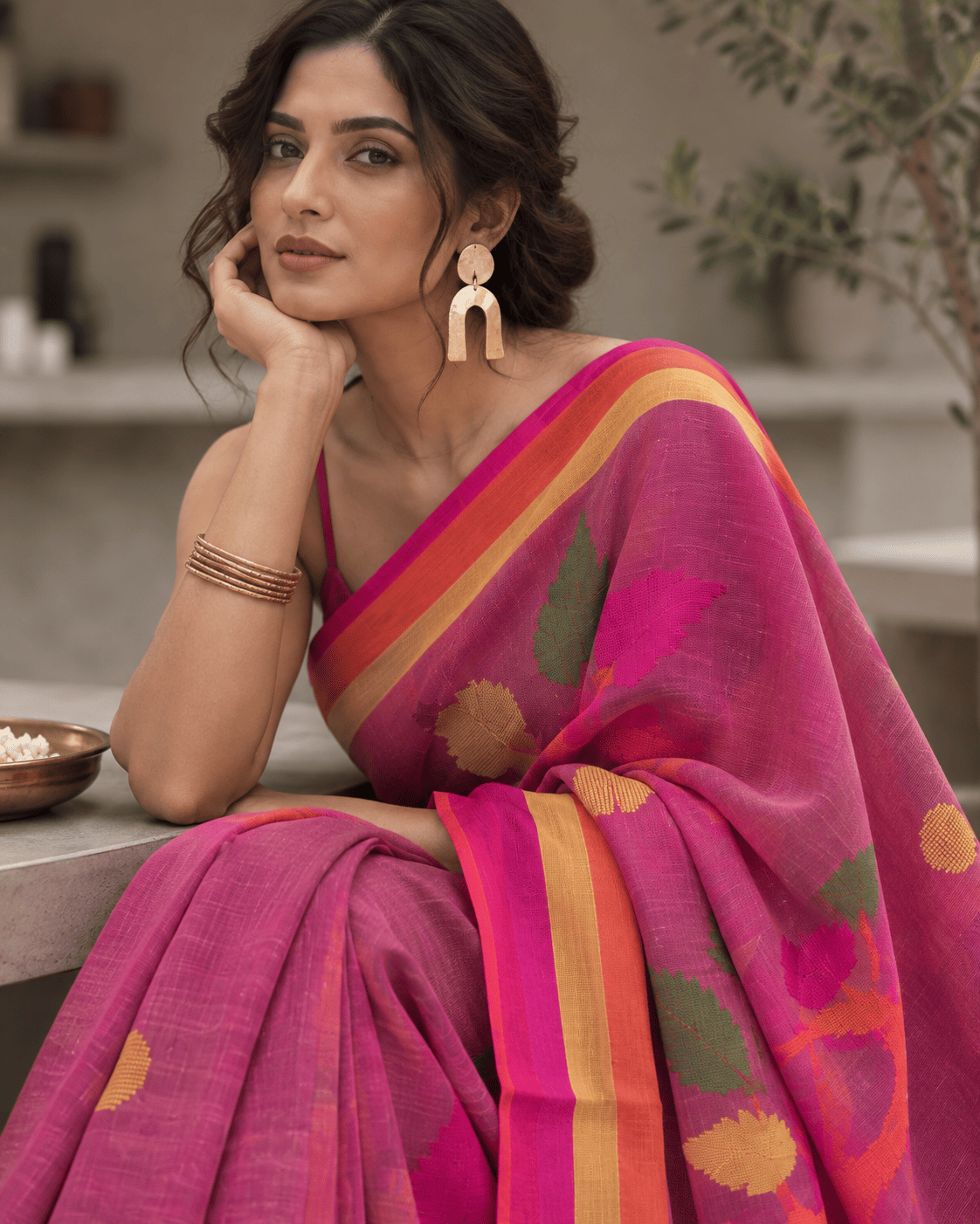 Rasbhari Saree - Pink