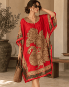 Peacock Kaftan - Red