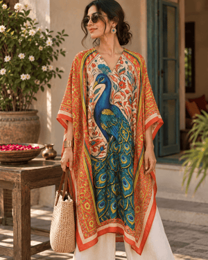 Peacock Kaftan - Orange