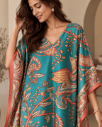 Peacock Kaftan - Teal