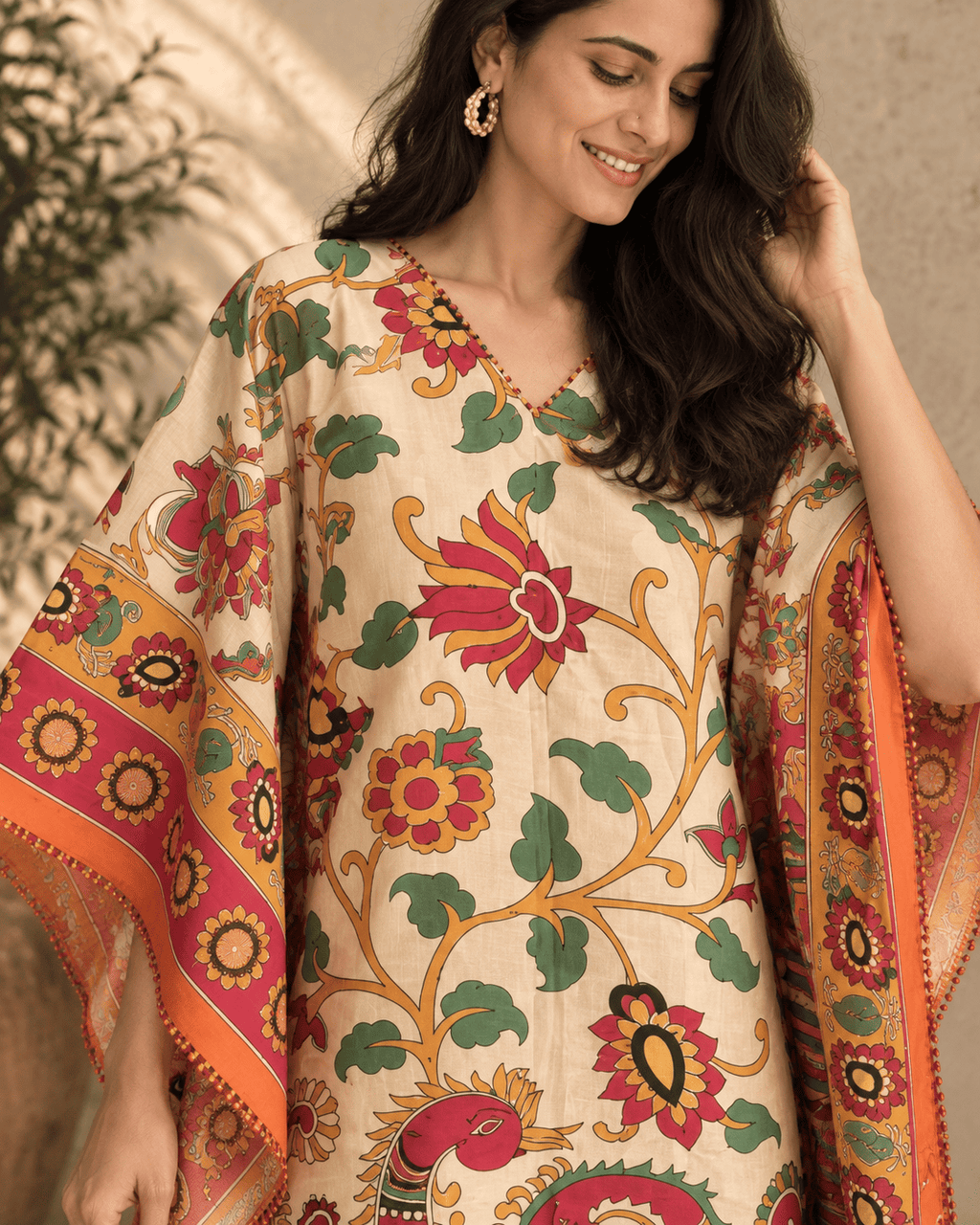 Peacock Kaftan - Beige