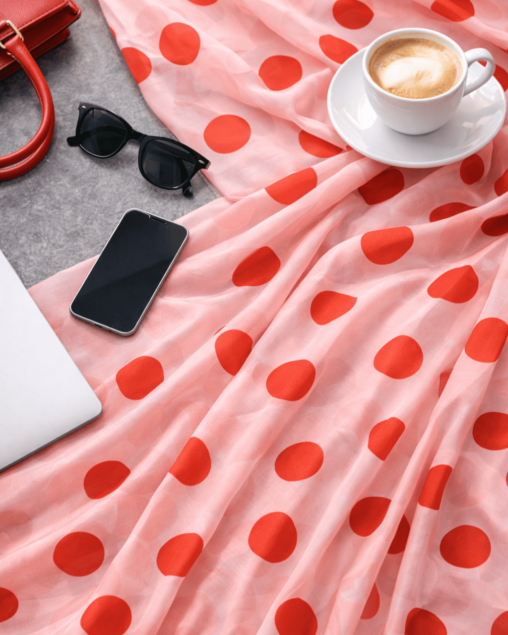 Polka Dots Saree - Red