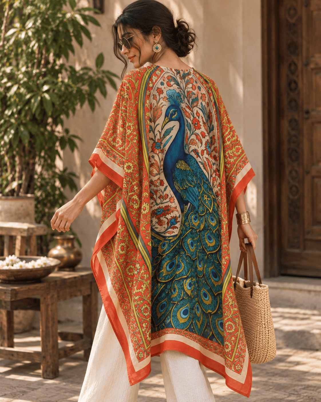 Peacock Kaftan - Orange