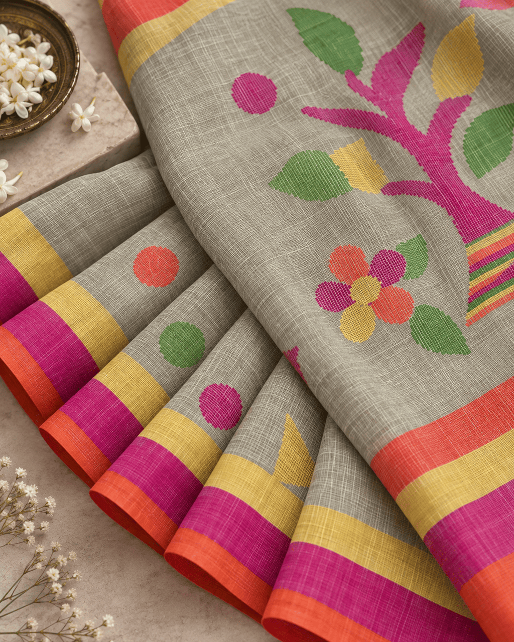 Rasbhari Saree - Pista