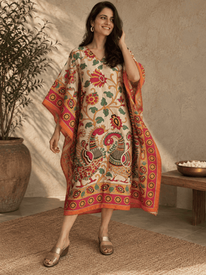 Peacock Kaftan - Beige