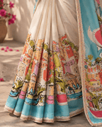 Cityscape Saree - White