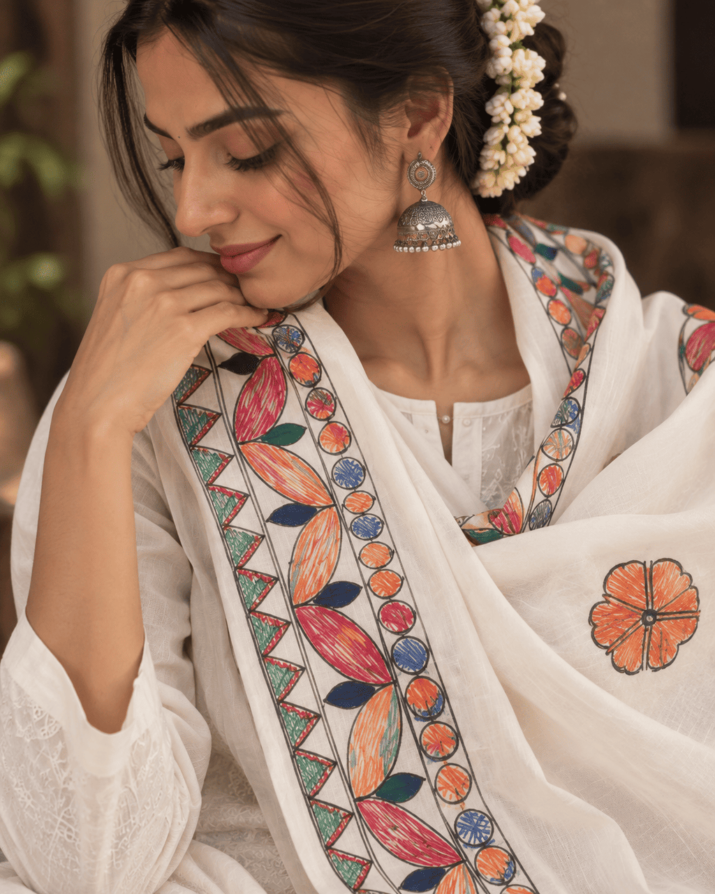 Chidiya Folk-Art dupatta