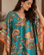 Peacock Kaftan - Teal