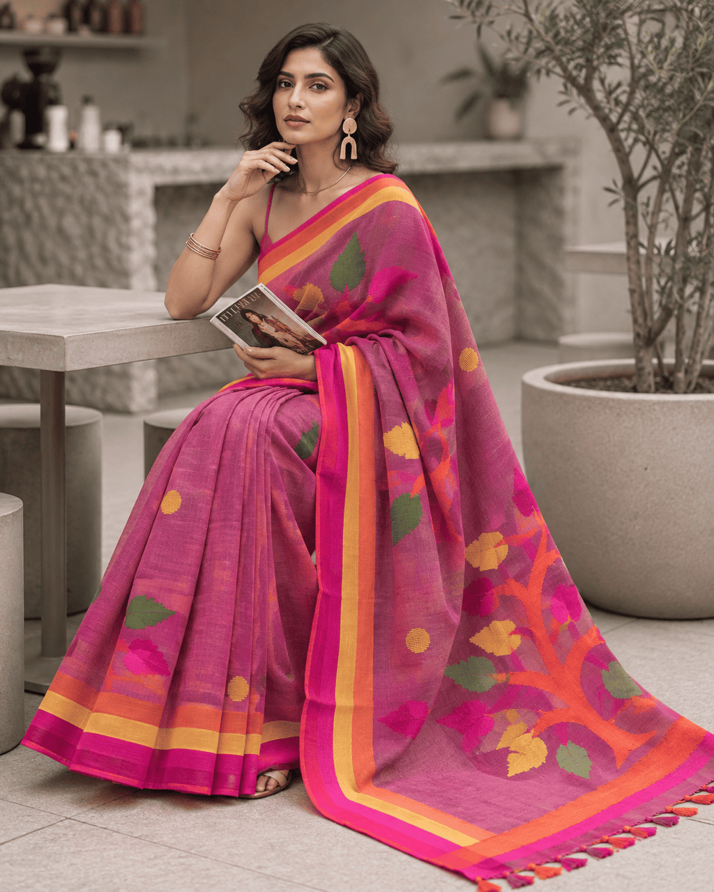 Rasbhari Saree - Pink