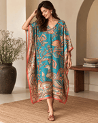 Peacock Kaftan - Teal
