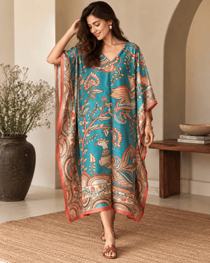 Peacock Kaftan - Teal
