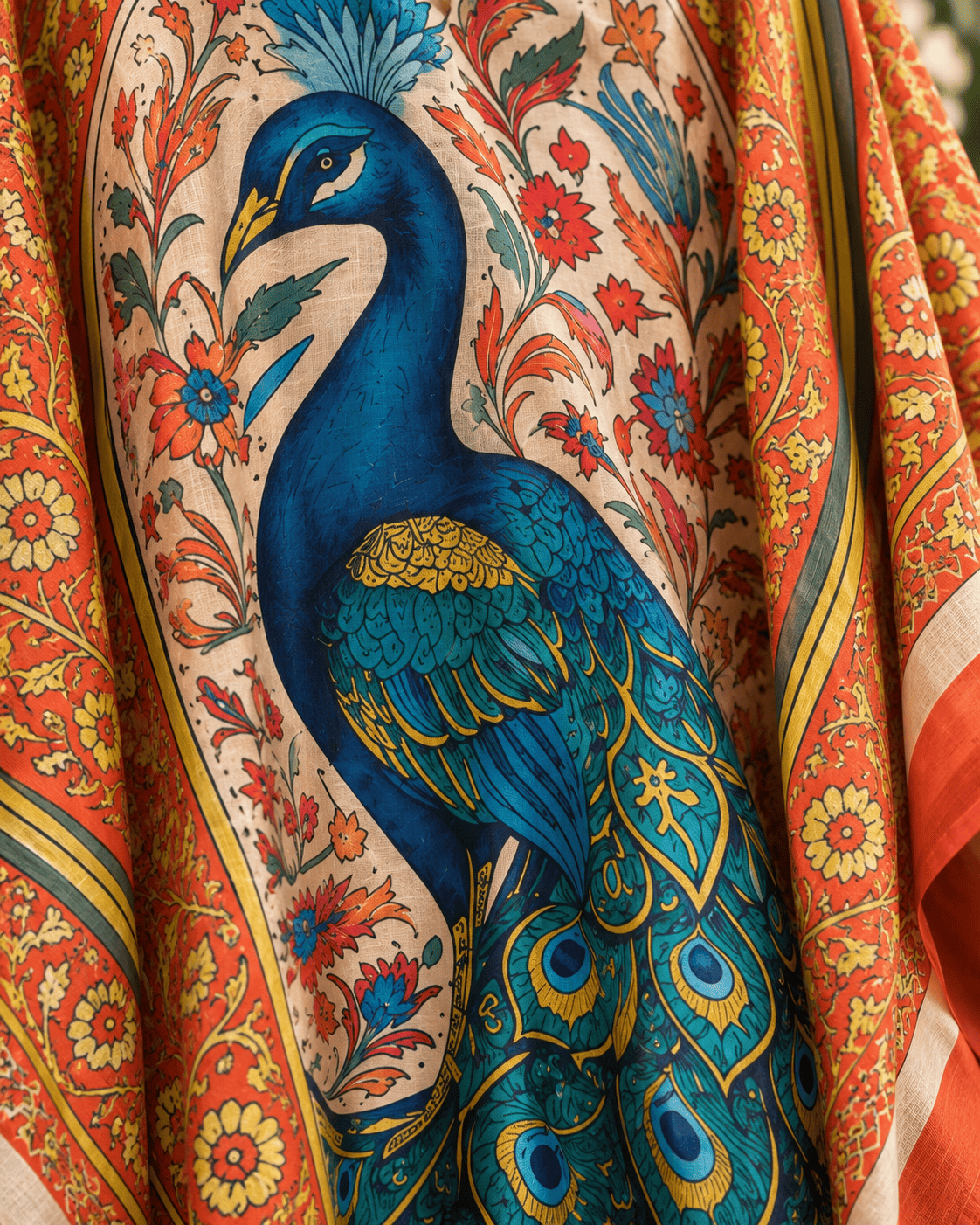 Peacock Kaftan - Orange