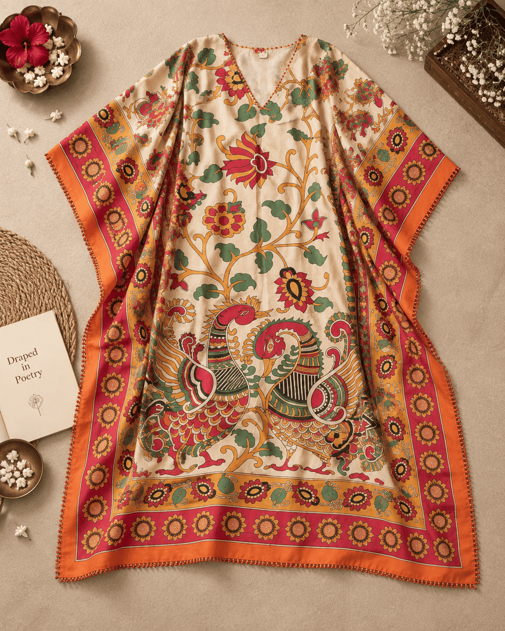 Peacock Kaftan - Beige