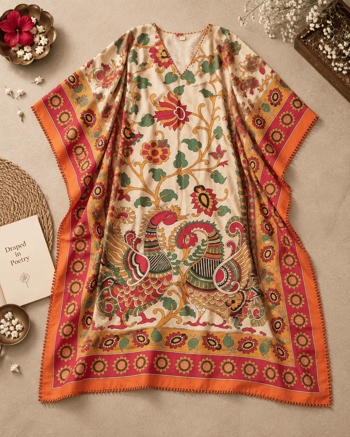 Peacock Kaftan - Beige