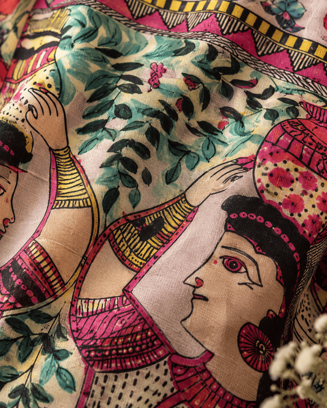 Madhubani Kaftan - Pink Tribal