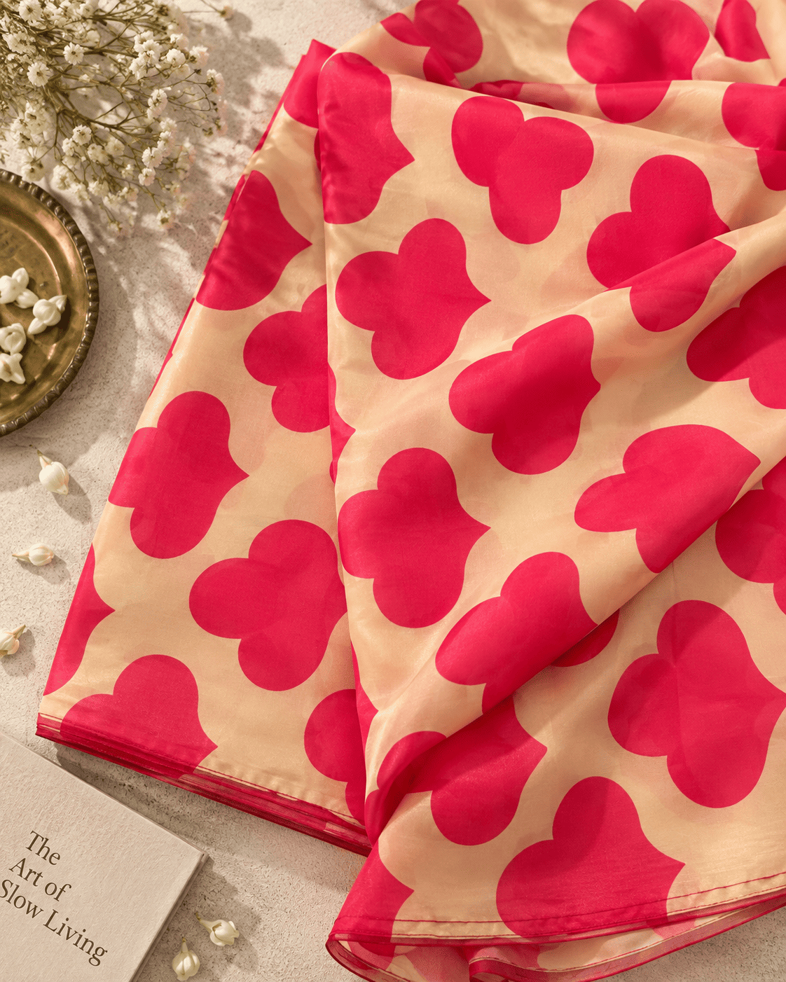Pink Hearts Saree