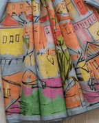 Cityscape Saree - Blue/Grey