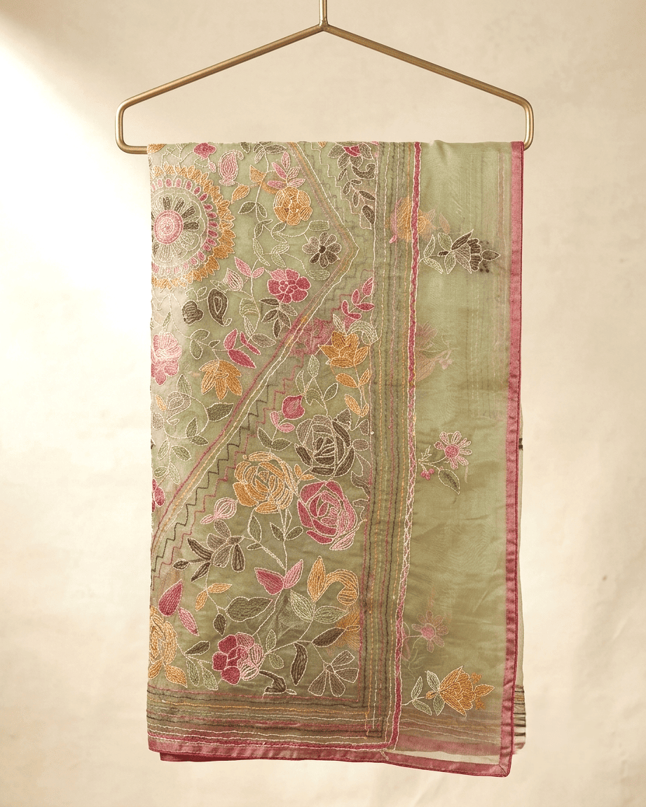 Still Meera Saree - Pista Green