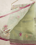 Still Meera Saree - Pista Green