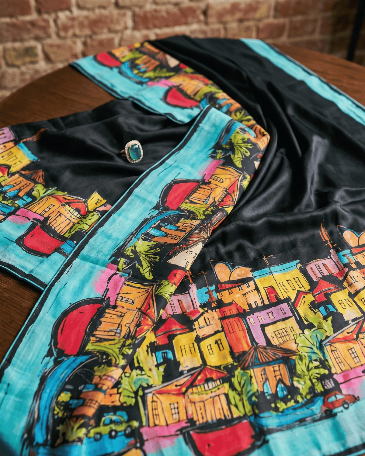 Cityscape Saree - Black