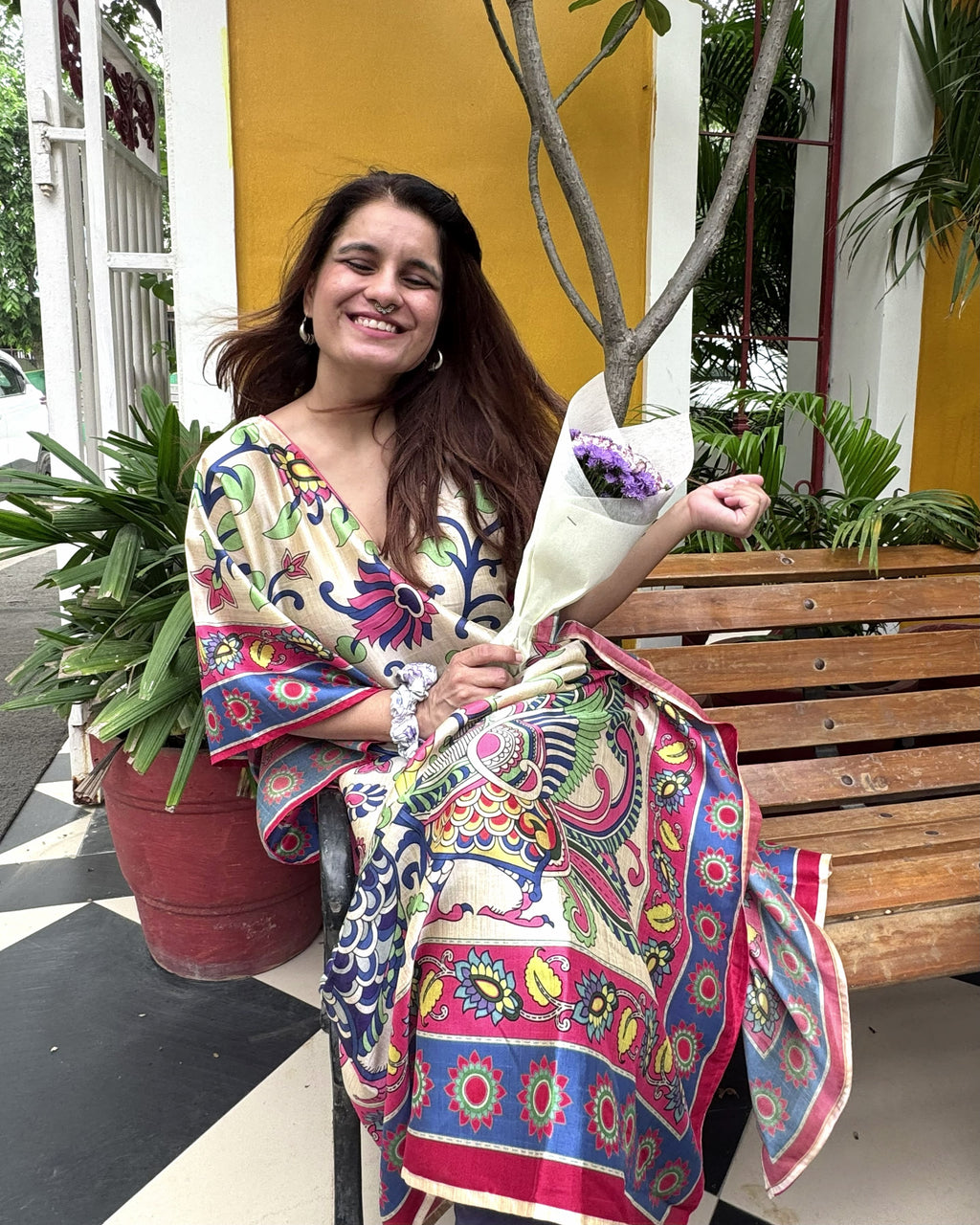 Peacock Kaftan - Blue