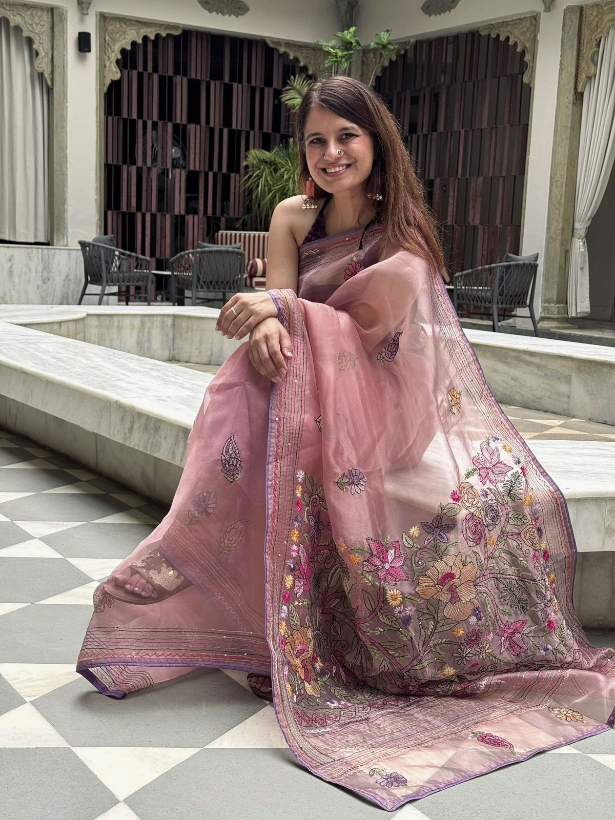 Still Meera Saree - Rose Gold