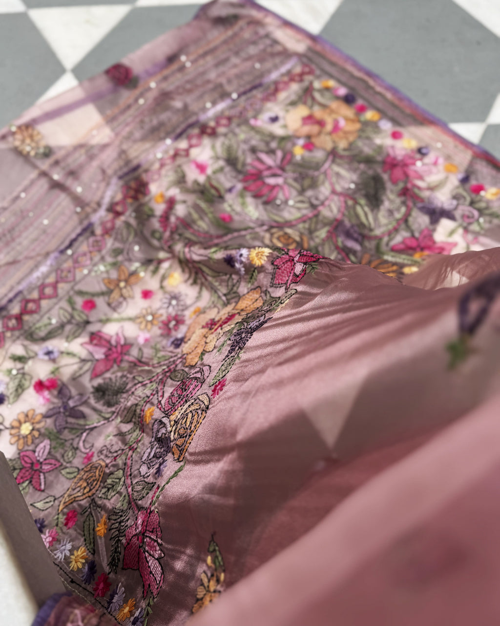 Still Meera Saree - Rose Gold