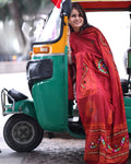 Mirror Work Dupatta - Red