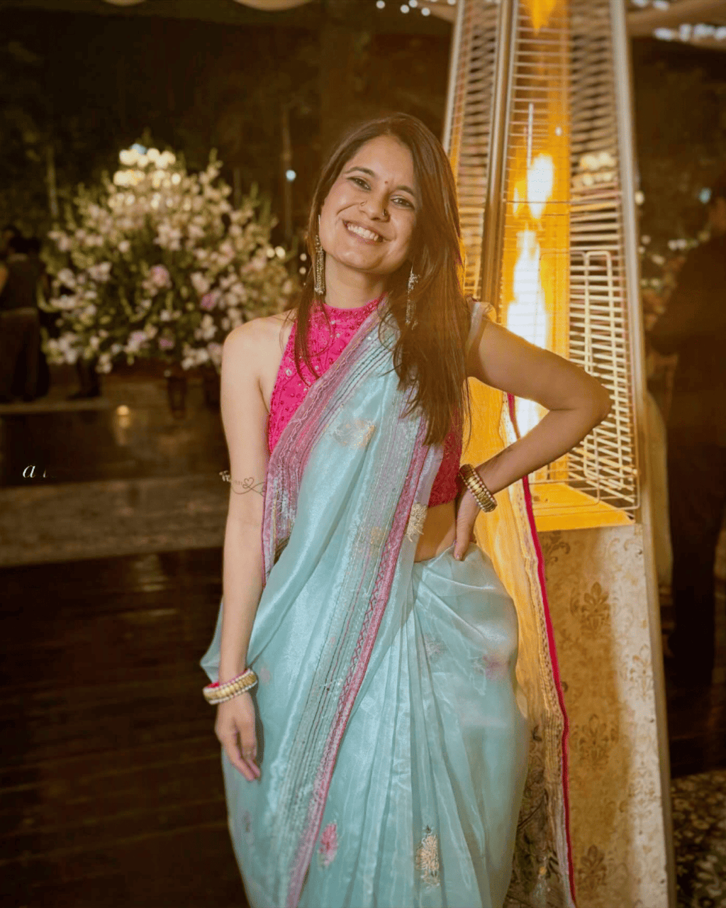 Still Meera Saree - Ice Blue