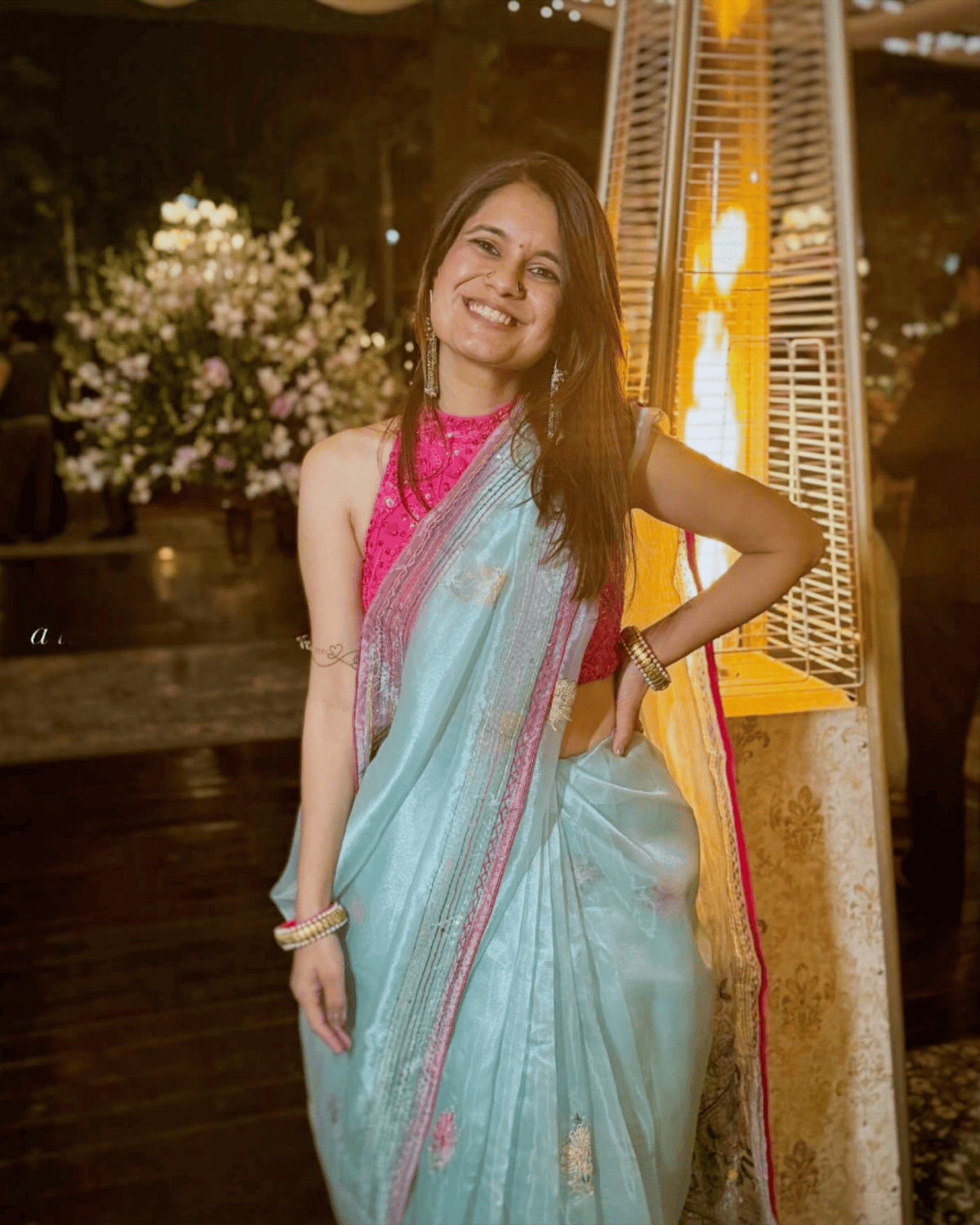Still Meera Saree - Ice Blue