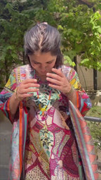 Madhubani Kaftan - Pink Tribal